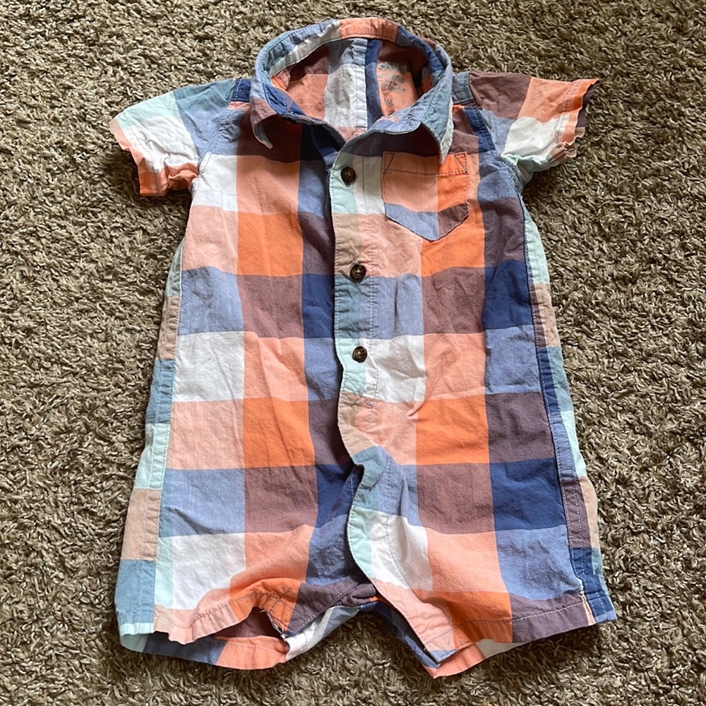 Light orange and blue baby jumper